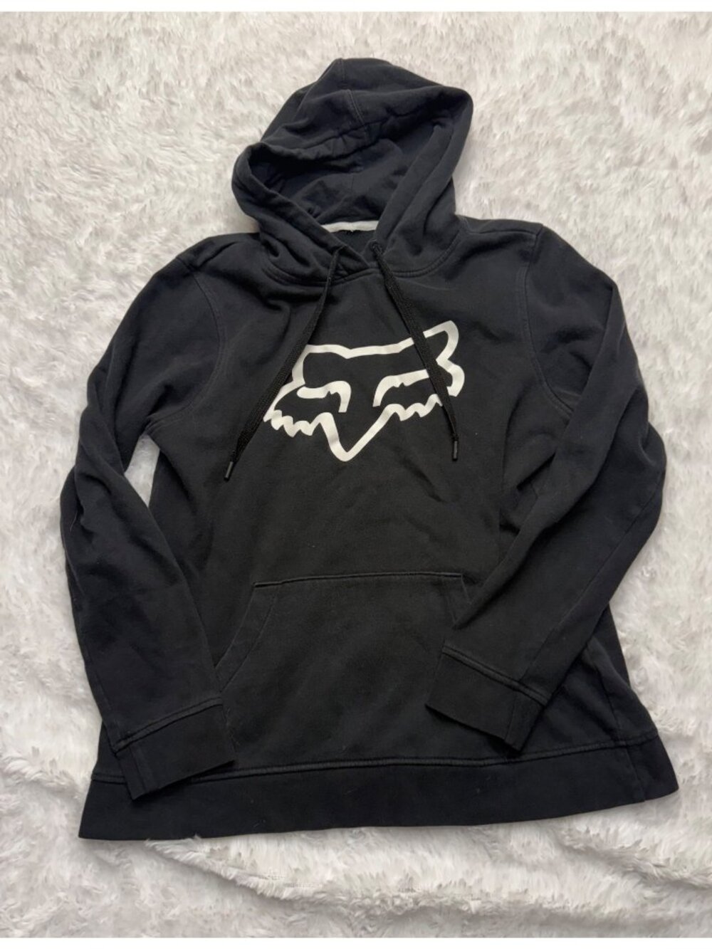 Fox Black and White Long Sleeve Hoodie Kids XL
